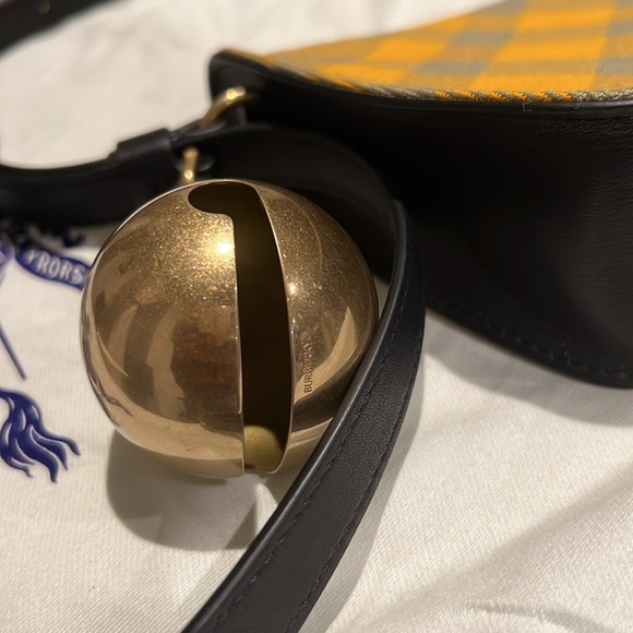 New BURBERRY Mini Shield Check Sling Shoulder Bag, Hunter Ip Check, New w/Tag - Picture 8 of 16